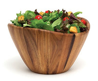 Lipper International 1174 Acacia Wave Serving Bowl for Fruits or Salads, Large, 12