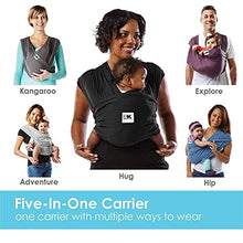 Load image into Gallery viewer, Baby K&#39;tan Organic Baby Wrap Carrier, Infant and Child Sling - Simple Pre-Wrapped Holder for Babywearing - No Tying or Rings - Carry Newborn up to 35 Pound, Natural, Women 22-24 (X-Large), Men 47-52
