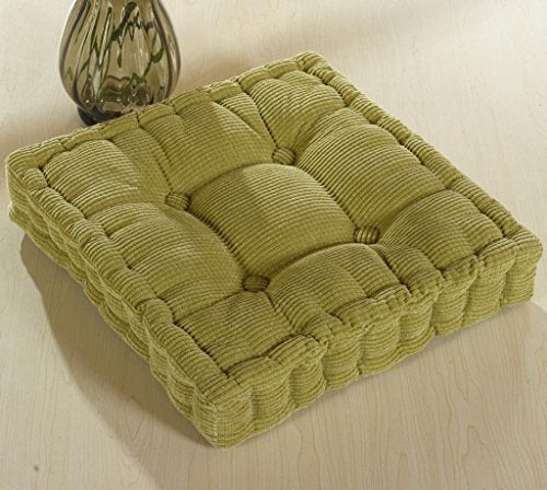 ChezMax Chair Cushions Large Outdoor Indoor Seat Cushion Thickened Bench Mat Durable Floor Pillow Winter Chair Pads for Bedroom Balcony Car Office Patio Sofa Travel Green Square 20