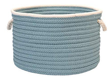 Load image into Gallery viewer, Doodle Edge Colonial Mills Utility Basket, 14 by 10-Inch, Light Blue
