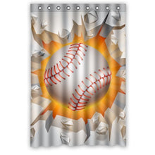 Load image into Gallery viewer, Baseball Hit The Wall- Personalize Custom Bathroom Shower Curtain Waterproof Polyester Fabric 48(w)x72(h) Rings Included
