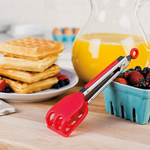 Load image into Gallery viewer, Tovolo Mini Silicone Easy-Grip Waffle Tongs, Non-Slip Handle, Candy Apple Red
