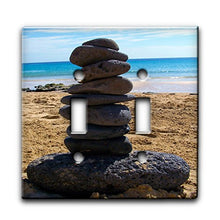 Load image into Gallery viewer, River Stones on Beach - Decor Double Switch Plate Cover Metal
