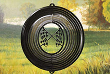 Load image into Gallery viewer, Stainless Steel Racing Flags - 12 Inch Wind Spinner, Black
