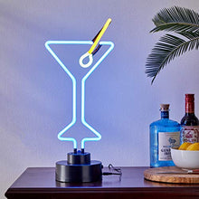 Load image into Gallery viewer, Neonetics Martini Neon Sign Sculpture Real Hand Blown Glass Tubes, Measures 8 in Wide by 19 in tall-4MARTX, Blue, Yellow and Green
