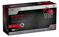 Venom Steel VEN6145N Nitrile Gloves, 6 mil Disposable Latex Free Black Gloves, 2 Layer Rip Resistant Gloves, One Size Fits Most (Pack of 100)
