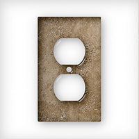 Noce Walnut Travertine Design - Decor Double Switch Plate Cover Metal