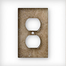 Load image into Gallery viewer, Noce Walnut Travertine Design - AC Outlet Decor Wall Plate Cover Metal
