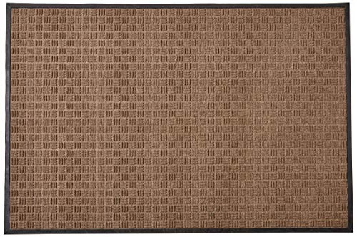 Kempf Water Retainer Entrance Mat, Indoor Outdoor Rubber Rug, Moisture Trapping, Absorbent Mat (4' X 6', Brown)