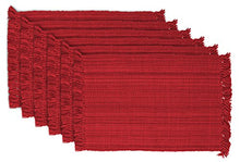 Load image into Gallery viewer, DII Tonal Fringe Placemat, Set of 6, Variegated Tango Red - Perfect for Fall, Dinner Parties, BBQs, Christmas and Everyday Use
