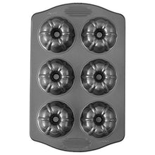 Load image into Gallery viewer, Wilton Excelle Elite Mini Fluted Tube Cake Pan, 6-Cavity
