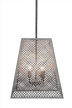 Load image into Gallery viewer, Toltec Lighting Corbello 4 Light Pendant with Aged Silver Metal Shades
