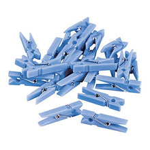 Load image into Gallery viewer, Fun Express Blue Mini Clothes Pins (Bulk Set of 48) Gender Reveal, Baby Shower and Party Favors

