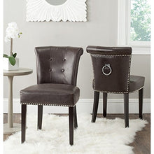 Load image into Gallery viewer, Safavieh Mercer Collection Sinclair Antique Brown Leather Ring Dining Chair (Set of 2)
