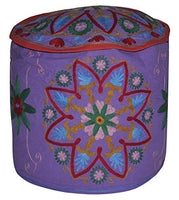 Lalhaveli Suzani Embroidered Design Ottoman Cover 18 X 18 X 14 Inches