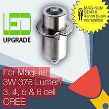 Load image into Gallery viewer, TorchUpgrades MagLite LED Conversion/Upgrade Bulb 375Lm Mag-Num Star II bi-pin 3D/3C, 4D/4C, 5D, 6D Cell Torch/Flashlight Cree XP-G2 Compatible/Replacement for MagLite
