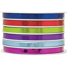 Load image into Gallery viewer, Jillson Roberts CM670 6-Spool Count Multi Channel Curling Ribbon Available in 8 Color Combinations, Narrow Jewel Tone Mix
