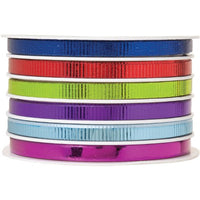 Jillson Roberts CM670 6-Spool Count Multi Channel Curling Ribbon Available in 8 Color Combinations, Narrow Jewel Tone Mix