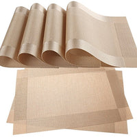 Dining Room Placemats for Table Heat Insulation-Simple Style-Great for Everyday Use,Set of 6 Pcs,Coffee