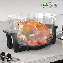 Load image into Gallery viewer, NutriChef Convection Countertop Toaster Oven - Healthy Kitchen Air Fryer Roaster Oven, Bake, Grill, Steam Broil, Roast &amp; Air-Fry , Includes Glass Bowl, Broil Rack and Toasting Rack, 120V - PKCOV45
