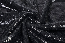 Load image into Gallery viewer, BalsaCircle TRLYC Sequin Rectangular Black Wedding Sequin Tablecloth 90-Inch by 132-Inch
