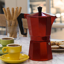Load image into Gallery viewer, Primula Stovetop Espresso and Coffee Maker, Moka Pot for Classic Italian and Cuban Caf Brewing, Cafetera, Six Cup, Red
