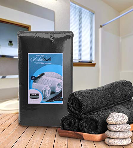 16 x 27 Black Salon Towels Bleach Resistant 100% Cotton