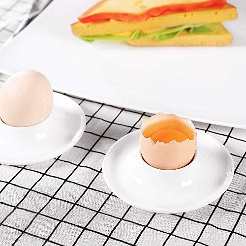 Hard Soft Boiled Egg Cups Set of 4 Pack, Stackable Ceramic Porcelain Egg  Holder