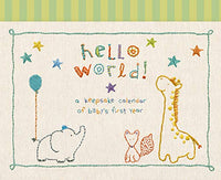 C.R. Gibson Animals 'Hello World' Baby Calendar Baby First Year Tracker, 11'' W x 18'' H