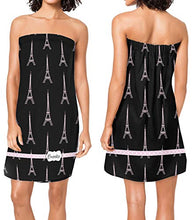 Load image into Gallery viewer, YouCustomizeIt Black Eiffel Tower Spa/Bath Wrap (Personalized)
