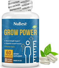 Load image into Gallery viewer, Grow Power by NuBest - Extra Power Formula for Strong Bones - Supports Healthy Development, Overall Health - with Calcium, Phosphorus, Zinc &amp; More - for Children (10+) &amp; Teens - 60 Capsules (1 Pack)
