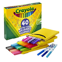 Crayola Ultra Clean Washable Markers, Fine Line Marker Set, Gift for Kids, 40Count