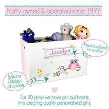 Load image into Gallery viewer, Personalized Open Toy Box with Aqua Butterflies Design
