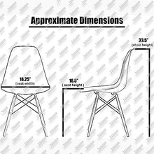 Load image into Gallery viewer, 2xhome White - Plastic Molded Bedroom Dining Side Ray Chair with Black Wood Eiffel Dowel-Legs Base Nature Legs No Side
