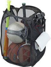 Load image into Gallery viewer, 2 Pack - SimpleHouseware Mesh Pop-Up Laundry Hamper Basket with Side Pocket, Black

