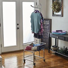 Load image into Gallery viewer, Household Essentials 6028-1 Rolling Laundry Cart with Hanging Bar - Chrome Finish
