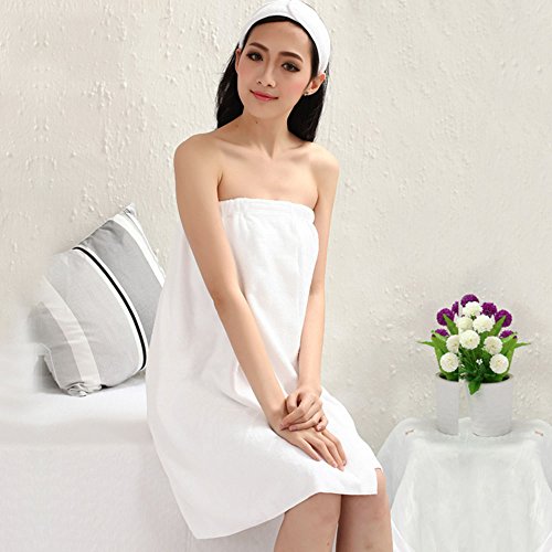 Top Estore Women White Bath Skirt Bath Shower Towel Khan Steam Towel Dress