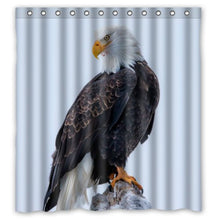 Load image into Gallery viewer, FUNNY KIDS&#39; HOME Fashion Design Waterproof Polyester Fabric Bathroom Shower Curtain Standard Size 66(w) x72(h) with Shower Rings - Bald Eagle Animal Theme
