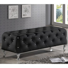 Load image into Gallery viewer, Baxton Studio Stella Crystal Tufted Modern Bench, Black
