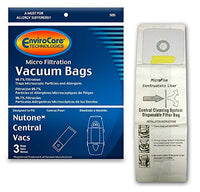 Nutone Microlined Central Vacuum Bags 391, CF391 6/gal Allergen by Envirocare 3PK # 505