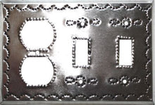 Load image into Gallery viewer, Fine Crafts Imports Double Toggle-Outlet Silver Tin Switchplate
