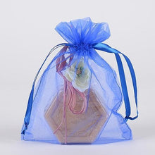 Load image into Gallery viewer, Tulle Organza Drawstring Gift Bag 8 x 14 inches 8&quot;x14&quot; (Quantity of 10, Royal Blue)
