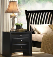 Beautifully Designed Nightstand with Drawers in Black Finish, 26