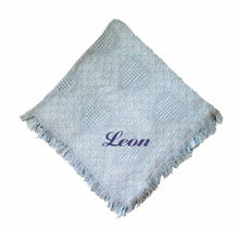 Load image into Gallery viewer, Fastasticdeal Leon Embroidered Boy Personalized Cotton Woven Blue Baby Blanket
