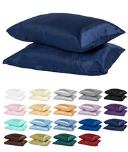 Load image into Gallery viewer, DreamHome Satin King Pillowcase, Navy Blue, Pair
