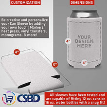Load image into Gallery viewer, CSBD Beer Can Coolers Sleeves, Soft Insulated Reusable Drink Caddies for Water Bottles or Soda, Collapsible Blank DIY Customizable for Parties, Events or Weddings, Bulk (25, White)
