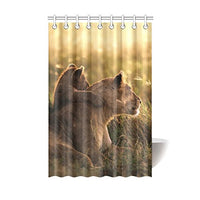 CTIGERS Shower Curtain for Kids Cool Elephant Lion Mom and Lion Kids Polyester Fabric Bathroom Decoration 48 x 72 Inch