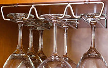 Load image into Gallery viewer, DecoBros Under Cabinet Wine Glass Stemware Rack Holder, Chrome
