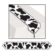 Load image into Gallery viewer, Club Pack of 12 Western Farm Black and White Cow Table Runner 6&#39;
