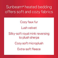 Load image into Gallery viewer, Sunbeam Velvet Plush Heated Blanket, King, Garnet - BSV9MKS-R310-12A00
